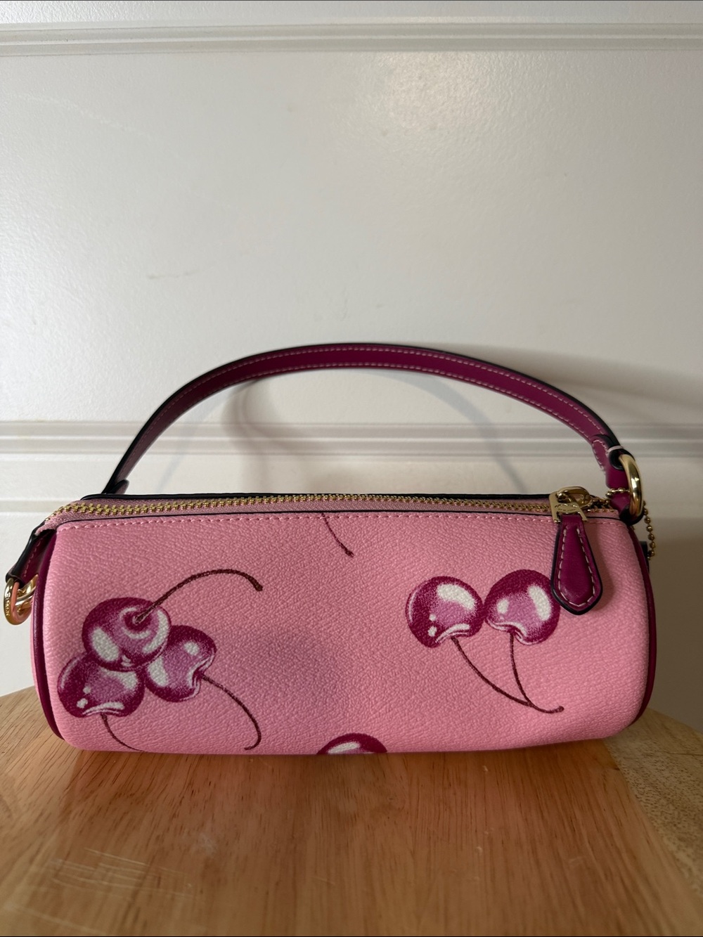 Coach Pink Cherry Barrel Mini Bag with Magenta Trim - Picture 4 of 9